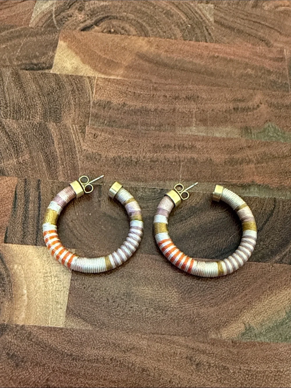 Madewell Threaded Wrap Med Chunky Hoop Earrings